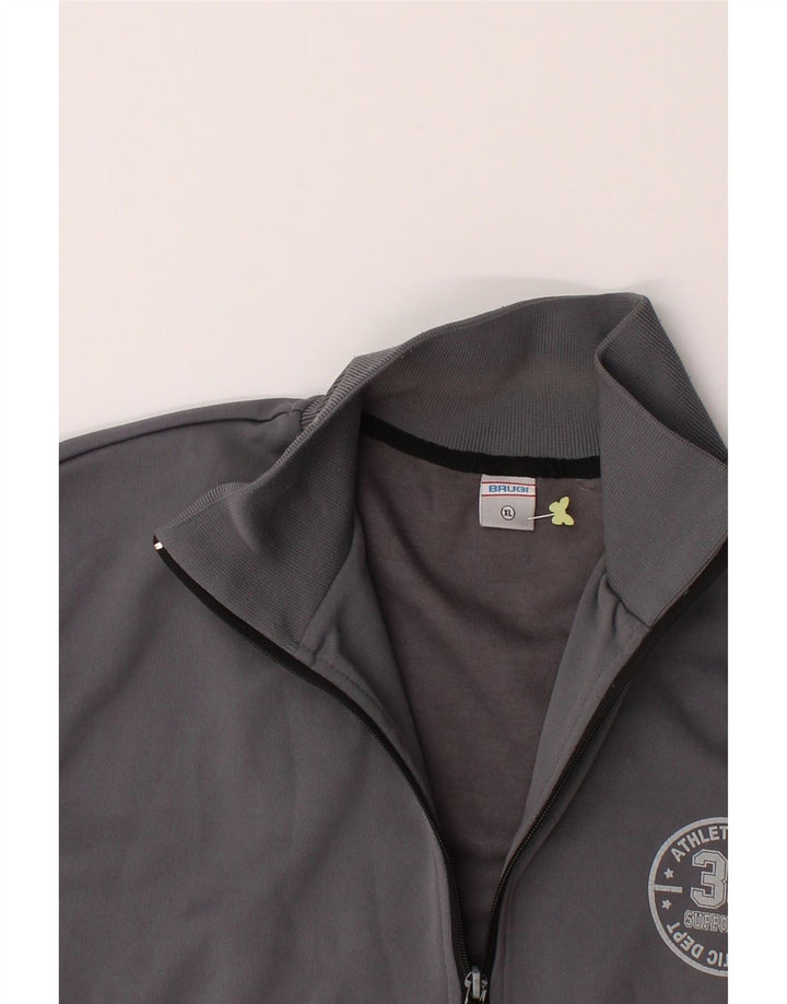 BRUGI Mens Tracksuit Top Jacket XL Grey Polyester Vintage Brugi and Second-Hand Brugi from Messina Hembry 