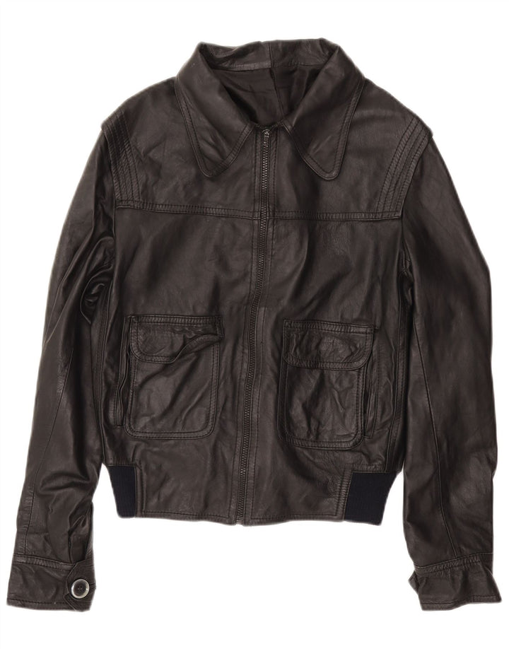 Jachetă militară din piele pentru bărbați VINTAGE UK 38 Medium Black