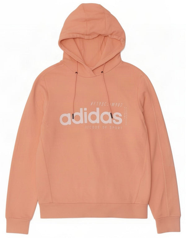 Adidas Pulover cu glugă grafic pentru femei UK 12/14 Bumbac roz mediu