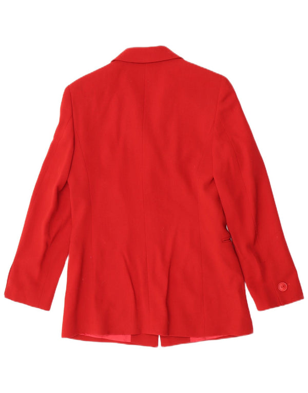 Jachetă Blazer pentru femei Max Mara cu 3 nasturi UK 8 Lână roșie mică