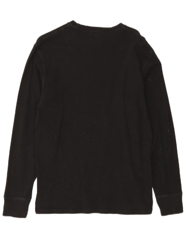 Top pentru bărbați Polo Ralph Lauren cu mânecă lungă, bumbac mediu negru