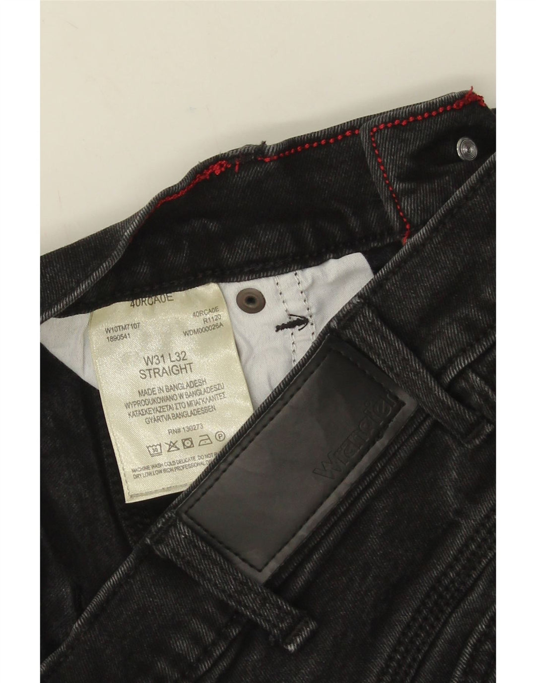 Blugi drepti pentru bărbați Wrangler W31 L32 bumbac negru