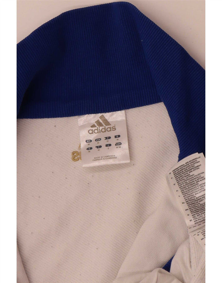 Jachetă de trening pentru bărbați Adidas, alb mediu, bumbac color bloc