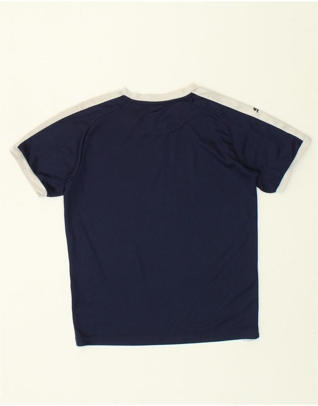 PUMA Boys Graphic T-Shirt Top 9-10 Years Navy Blue Colourblock Polyester | Vintage Puma | Thrift | Second-Hand Puma | Used Clothing | Messina Hembry 