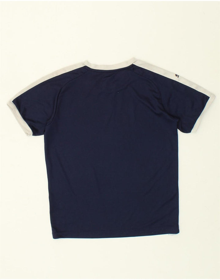 PUMA Boys Graphic T-Shirt Top 9-10 Years Navy Blue Colourblock Polyester | Vintage Puma | Thrift | Second-Hand Puma | Used Clothing | Messina Hembry 