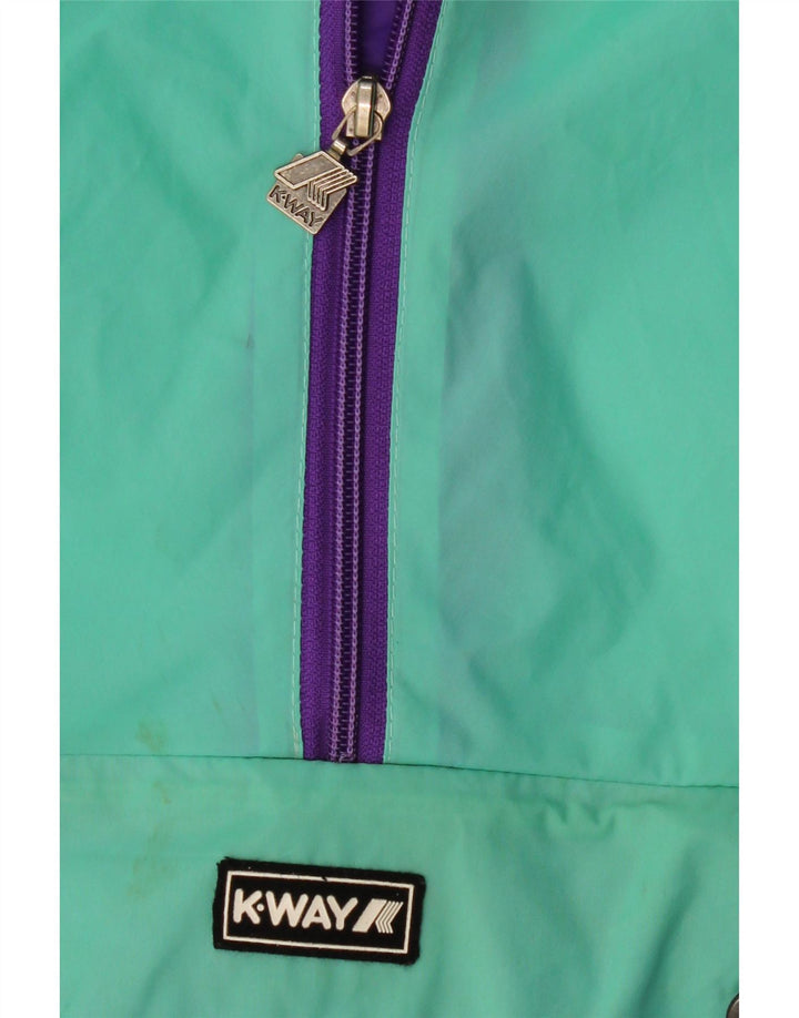 Jachetă de ploaie cu glugă cu glugă K-WAY pentru fete, 8-9 ani, color verde