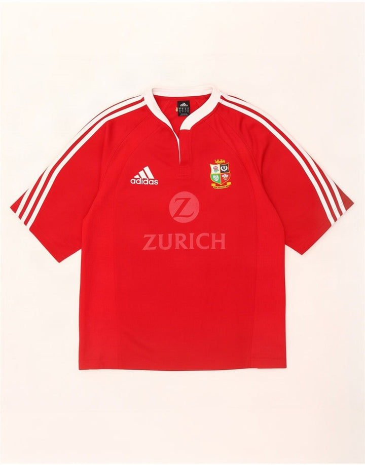Tricou cu grafică Adidas Zurich pentru bărbați Top mediu roșu din poliester color bloc