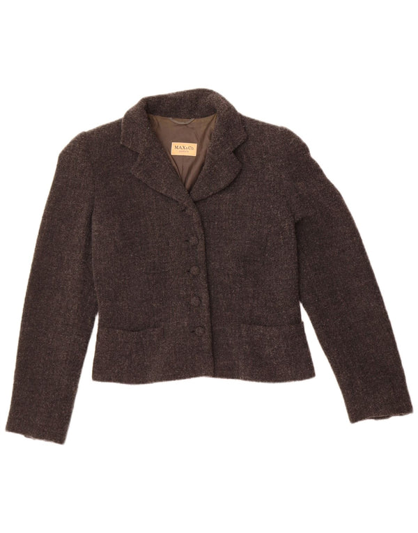 Blazer pentru femei Max & Co. Jachetă cu 5 nasturi UK 12 Lână gri mediu