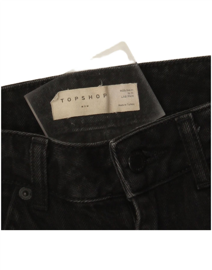 TOPSHOP Blugi Mom Tapered pentru femei W25 L29 bumbac negru