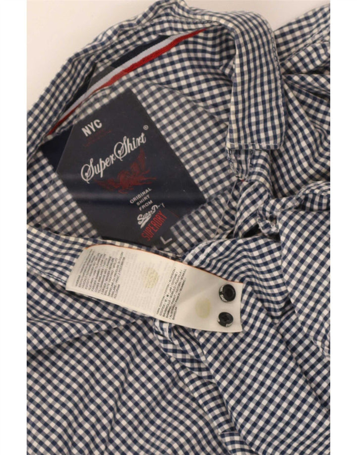 Cămașă pentru bărbați Superdry, mare, bleumarin, din bumbac