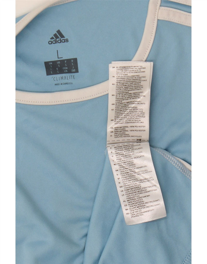 Tricou Adidas Climalite pentru bărbați Top mare, albastru, poliester color bloc