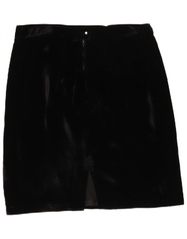 Fusta mini din catifea vintage pentru femei Medium W30 Negru