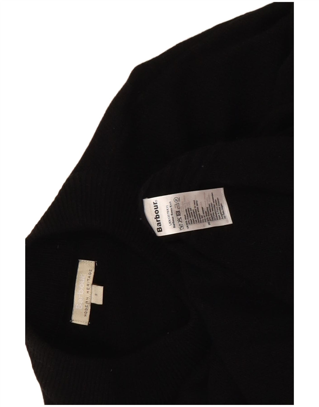 Pulover Barbour pentru femei cu paragate cu gât țestoasă, UK 10 Mic Negru