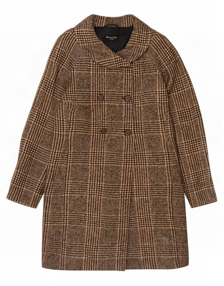 Massimo Dutti Palton dublu pentru femei EU 40 Maro Mediu Houndstooth