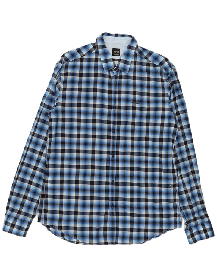 Cămașă pentru bărbați Hugo Boss Stretch Regular Fit, mare, albastru, din bumbac
