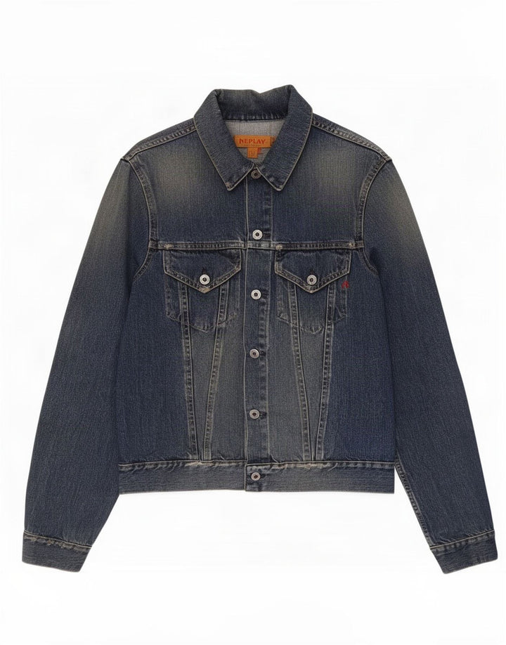 Jachetă Replay pentru bărbați din denim învechit UK 40, mare, albastru, bumbac