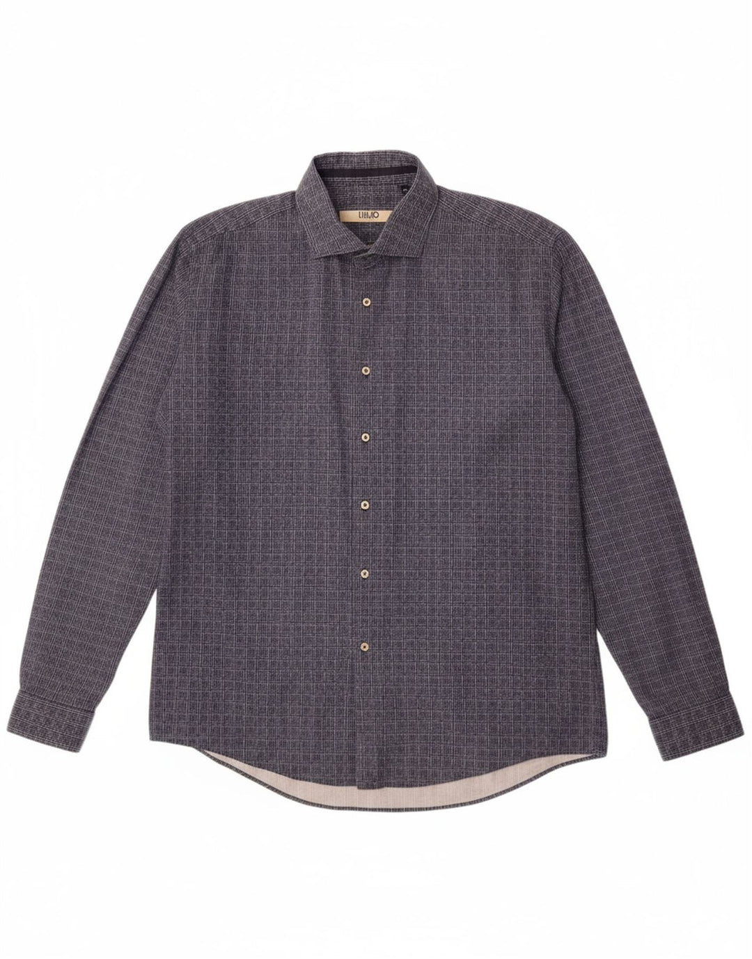 LIU JO Womens Shirt XL Navy Blue Check Cotton Classic