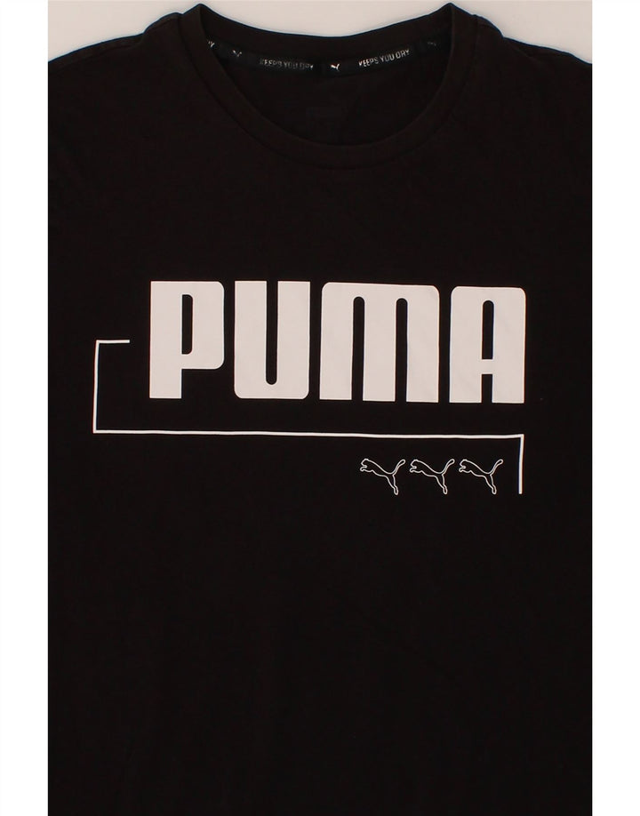 PUMA Mens Graphic T-Shirt Top Small Black Vintage Puma and Second-Hand Puma from Messina Hembry 