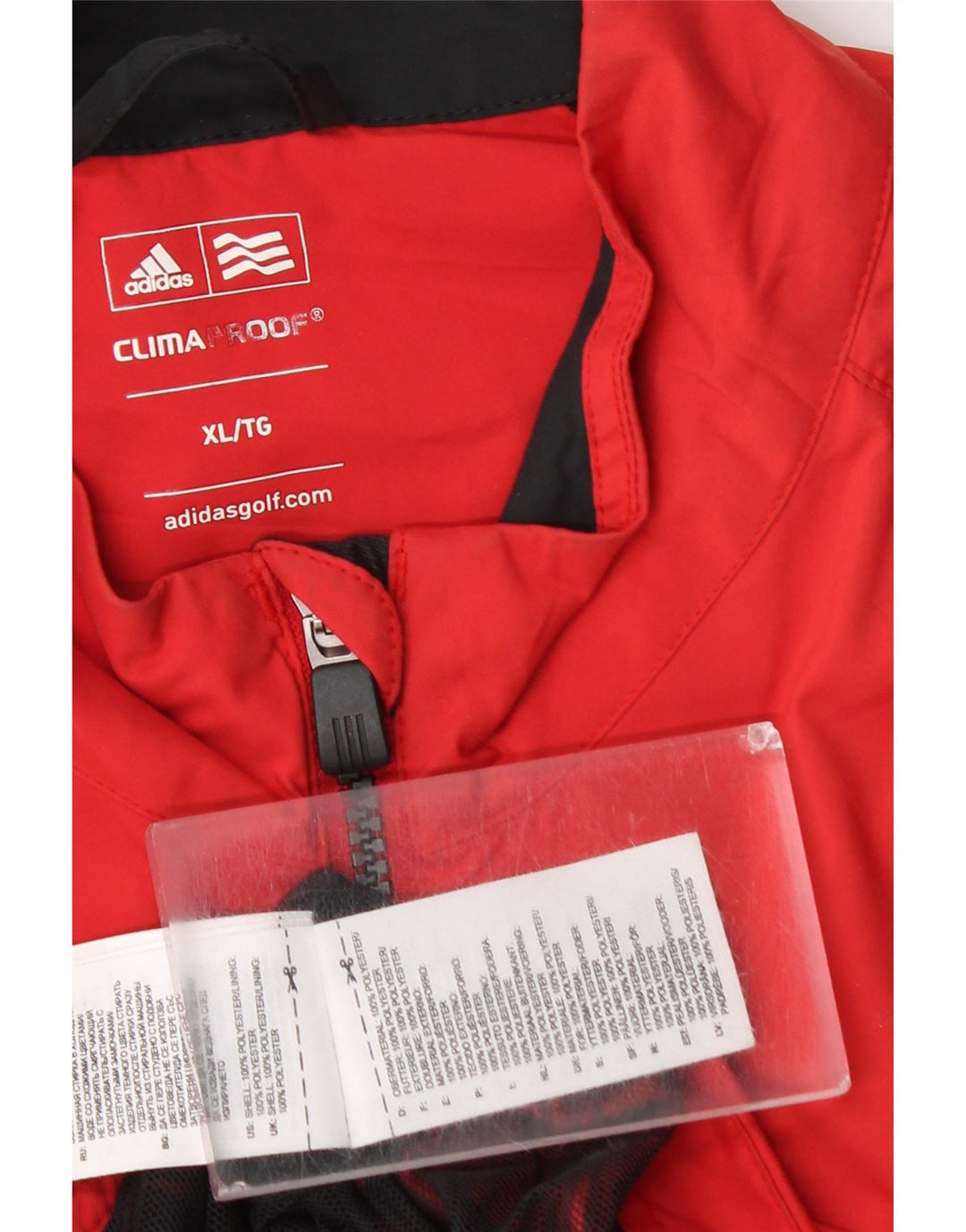 Jachetă de ploaie Adidas Clima Proof pentru bărbați UK 42 XL Poliester color bloc roșu