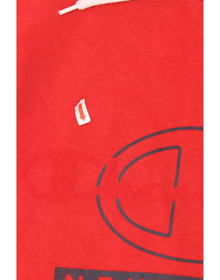 CHAMPION Mens Graphic Hoodie Jumper Medium Red
