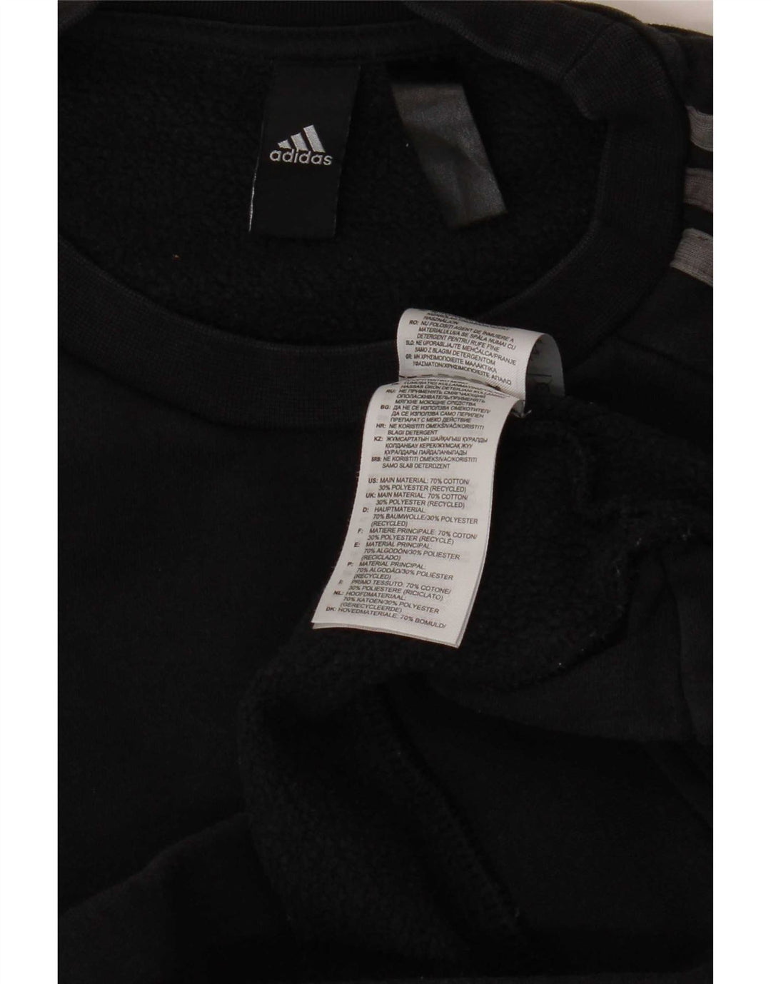 Pulover Adidas pentru bărbați, bumbac mediu negru
