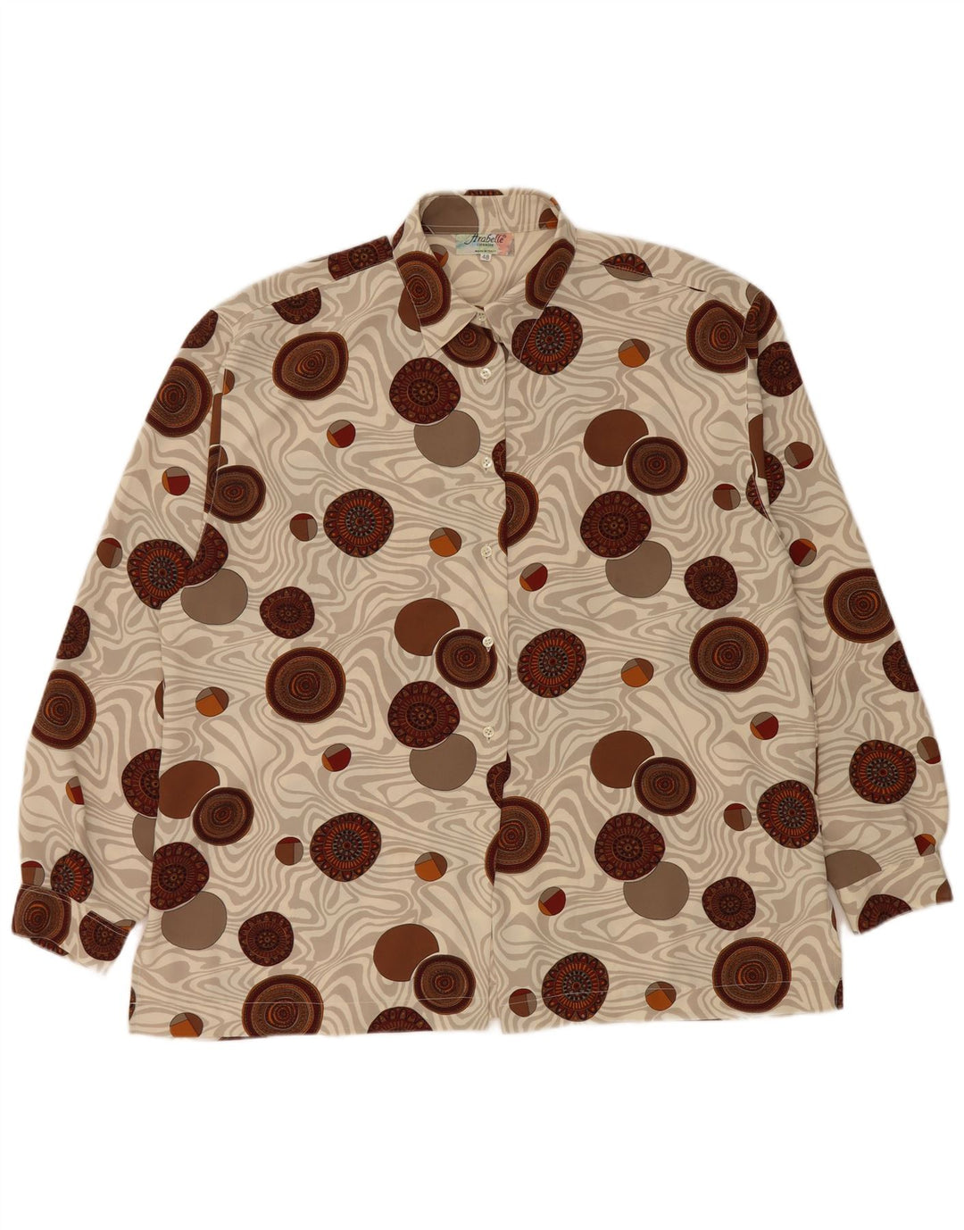 Bluză Cămașă Vintage Femei IT 48 XL Poliester Geometric Multicolor