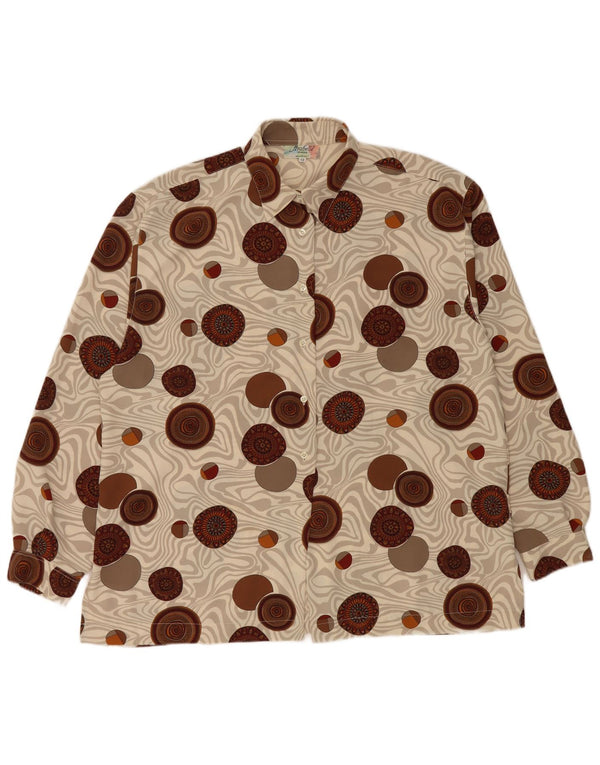 Bluză Cămașă Vintage Femei IT 48 XL Poliester Geometric Multicolor