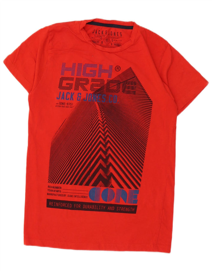 Tricou grafic Jack & Jones pentru bărbați Top din bumbac roșu mediu