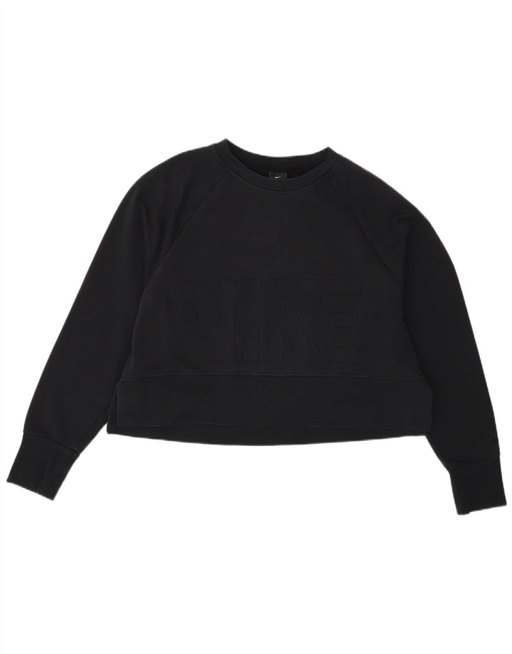 Pulover NIKE pentru femei oversized Crop Graphic Pulover UK 10 Mic Negru