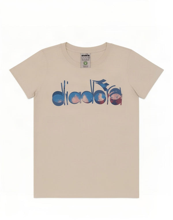 Tricou grafic Diadora pentru femei Top UK 10 Small White Bumbac