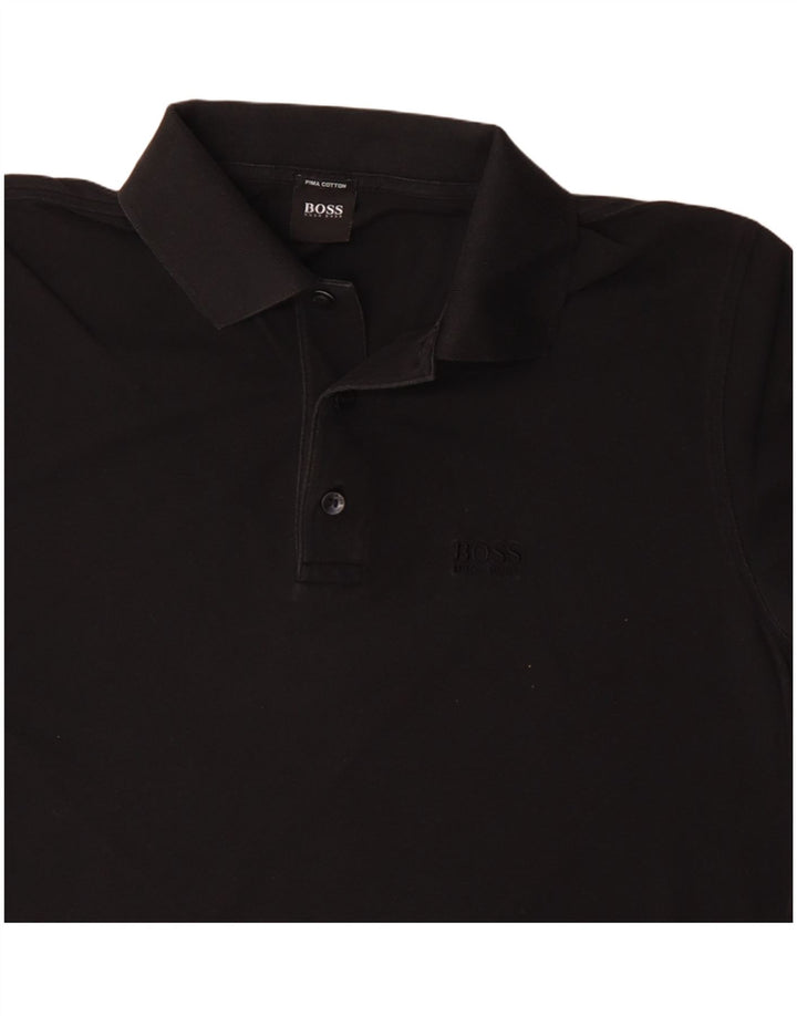 Tricou polo pentru bărbați Hugo Boss, bumbac mediu negru