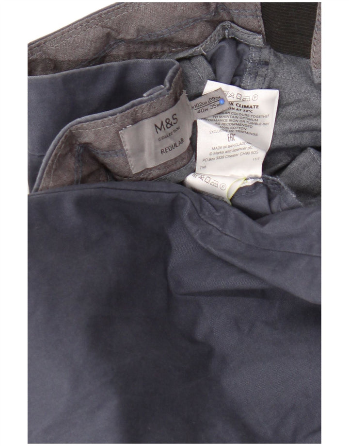 Pantaloni chino obișnuiți pentru bărbați Marks & Spencer L40 L32 Bumbac albastru