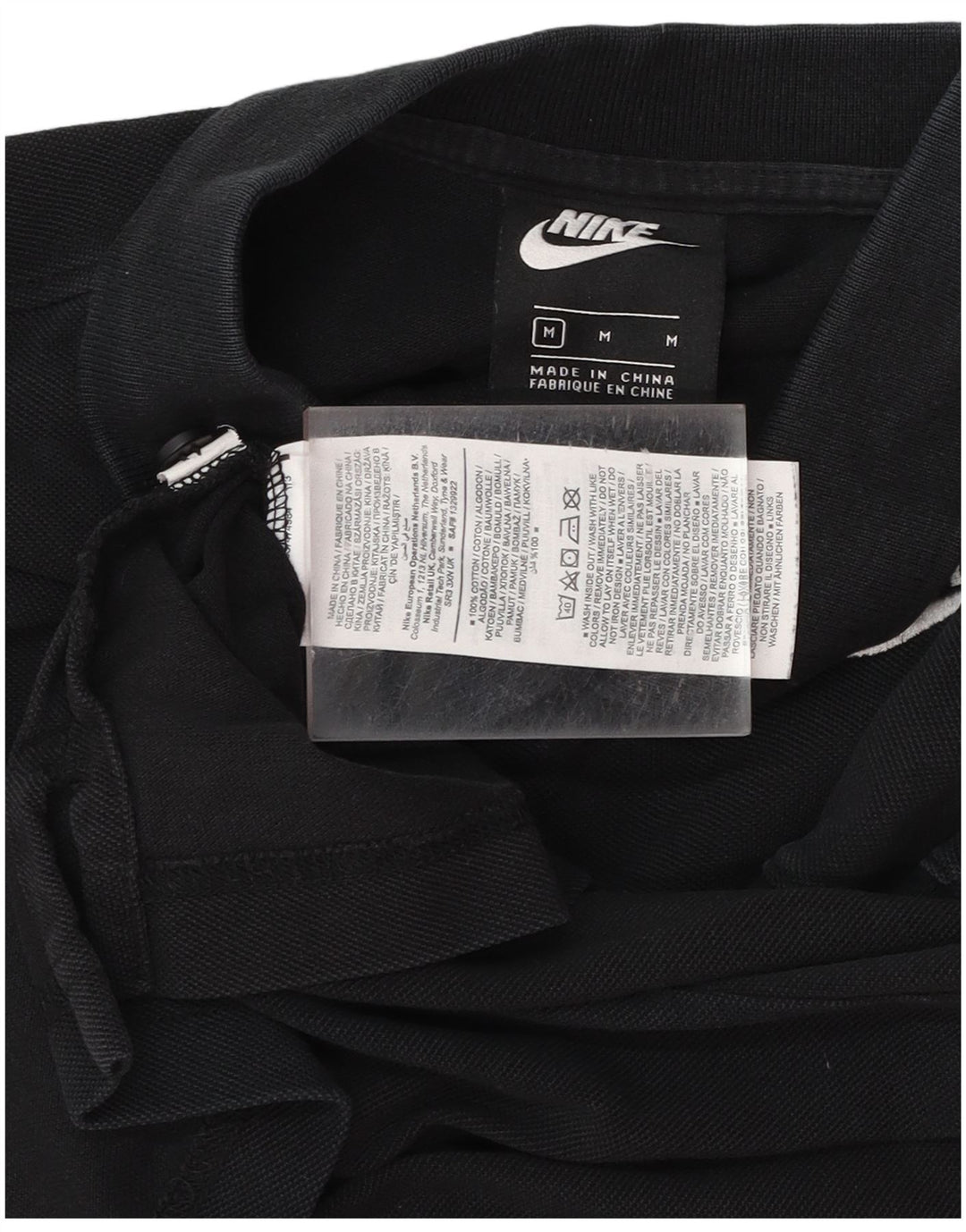Tricou polo NIKE pentru bărbați, bumbac mediu negru