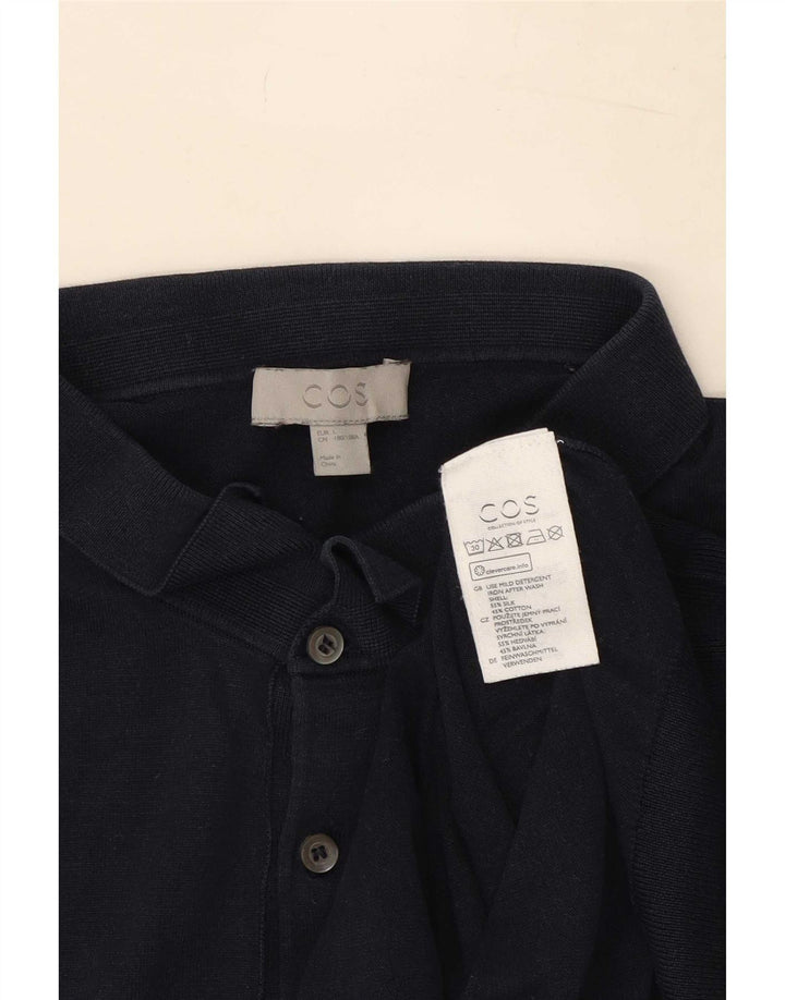 Cămașă polo pentru bărbați Cos, mare, bleumarin, mătase