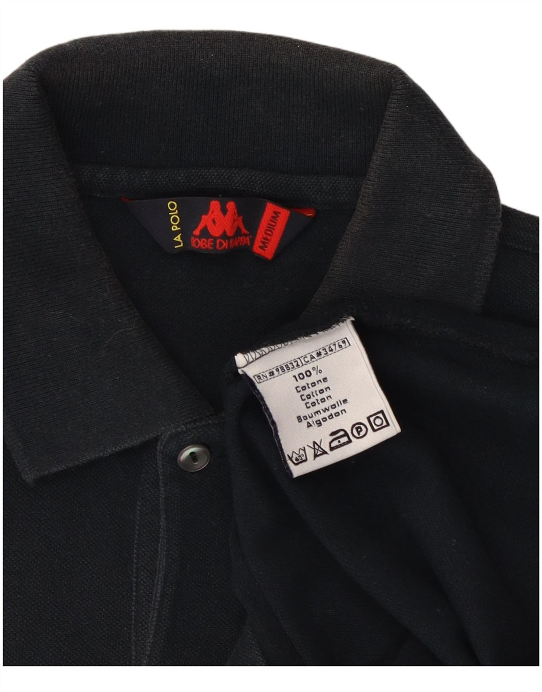 Cămașă polo pentru bărbați Kappa, bumbac mediu negru