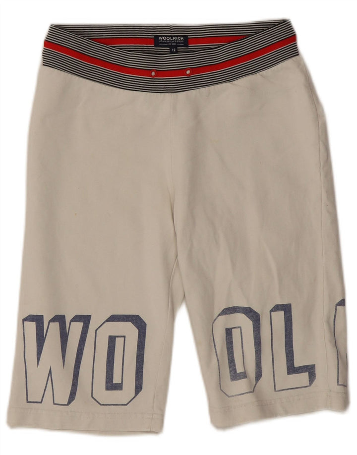 Woolrich Boys Graphic Sport Shorts 11-12 ani, bumbac alb