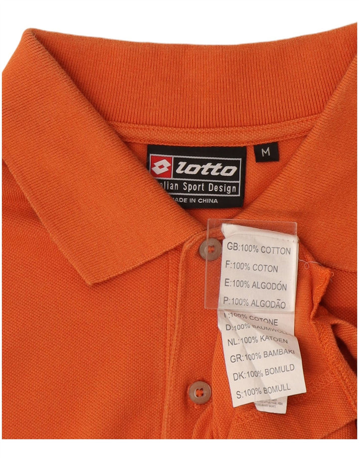 Tricou polo pentru bărbați Lotto, bumbac portocaliu mediu