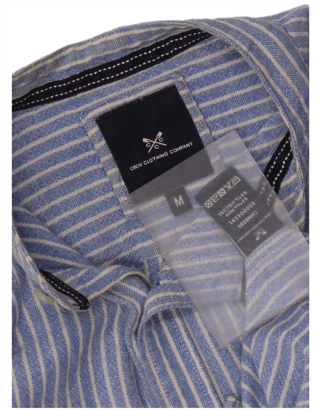 Crew Clothing Cămașă pentru bărbați Lenjerie cu dungi albastre medii