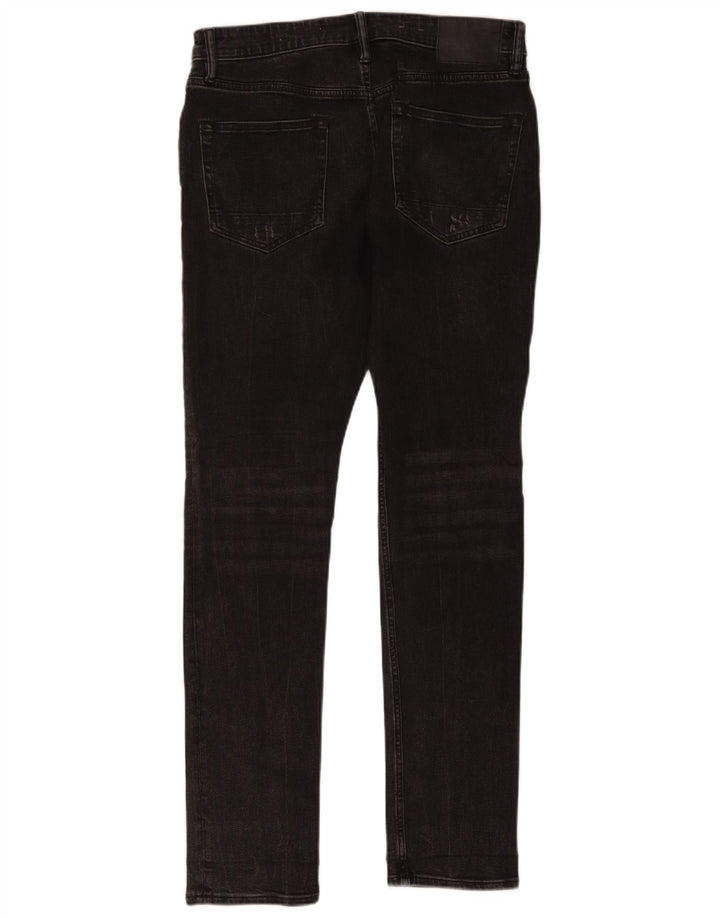 All Saints Blugi slim pentru bărbați, învechiți, L30 L32, bumbac negru