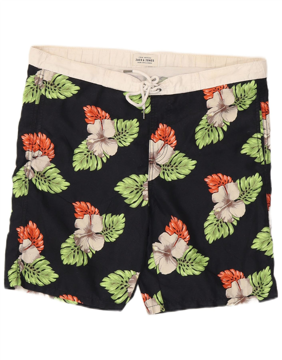 JACK & JONES Pantaloni scurți de înot pentru bărbați Poliester floral negru mediu