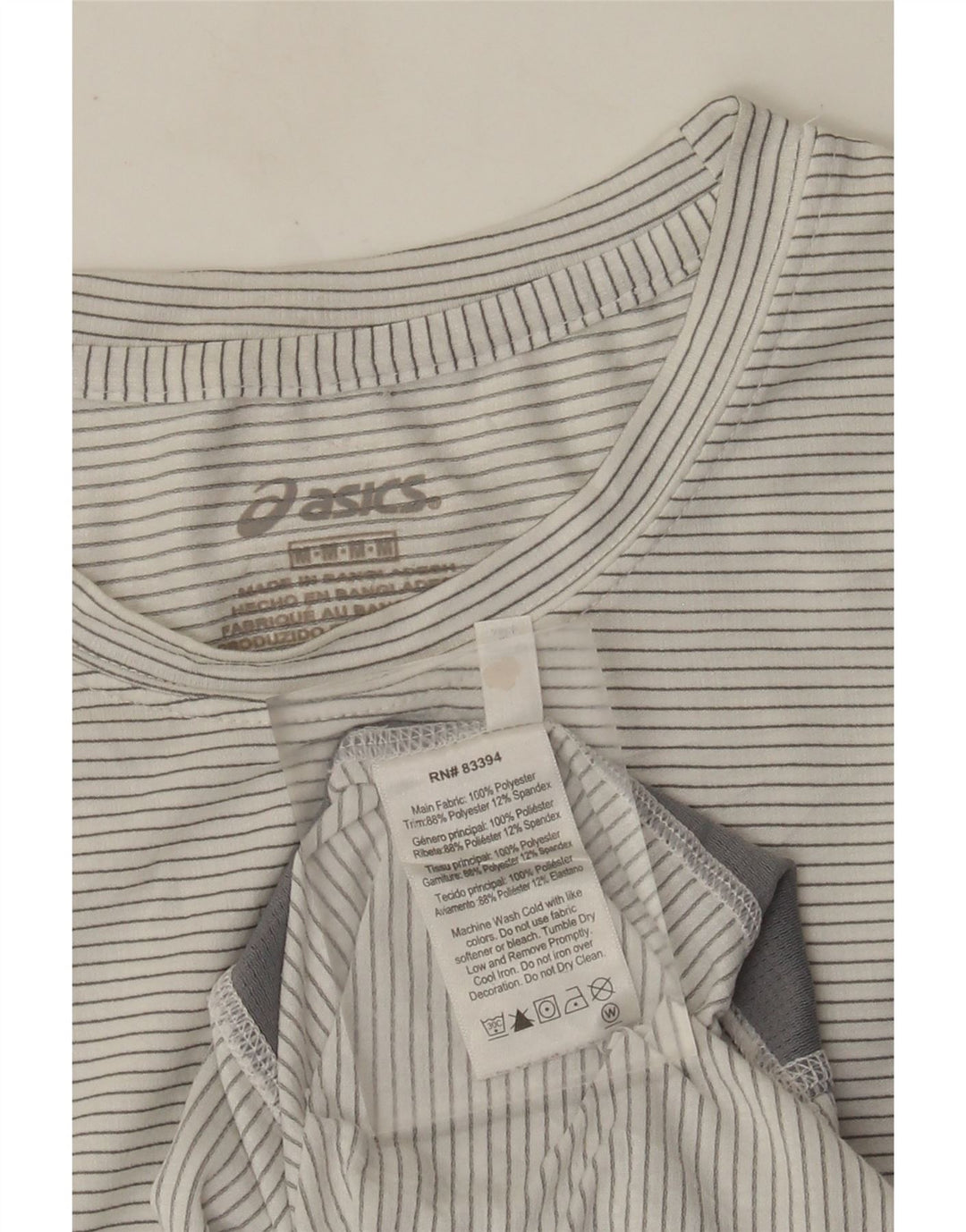 Tricou pentru bărbați Asics Top Medium White Pinstripe Poliester