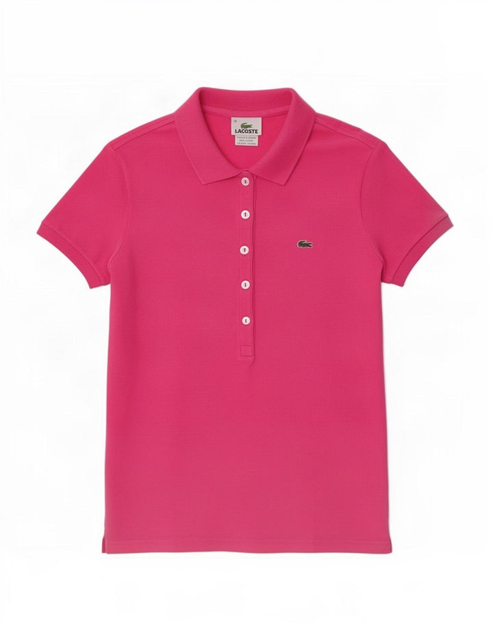Tricou polo Lacoste pentru femei EU 38, bumbac roz mediu
