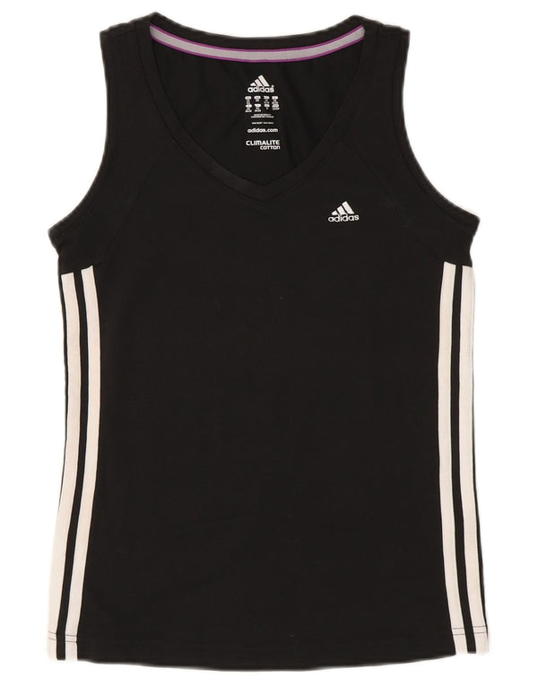 Adidas Climalite Vest Vest Top UK 4/6 XS Bumbac Negru