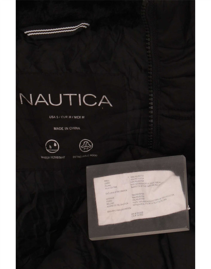 Jachetă căptușită supradimensionată cu glugă pentru femei Nautica UK 10 Poliester negru mic