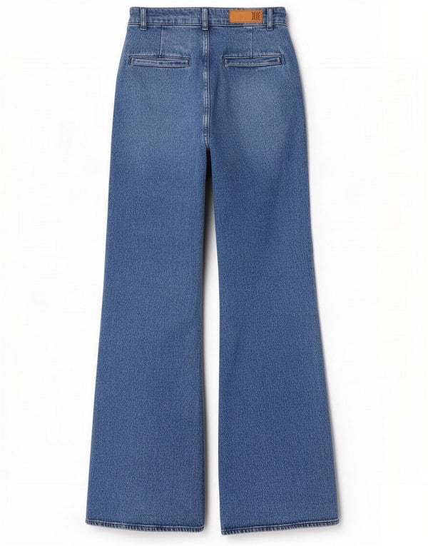 Reiss Blugi pentru femei Flare cu picioare largi UK 12 Medium W29 L33 Blue Bumbac