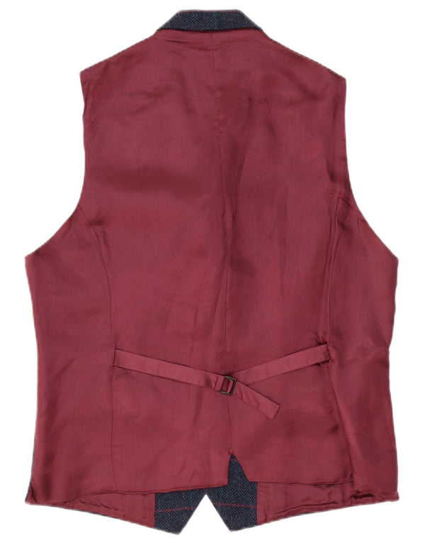 Hawes & Curtis Vestă pentru bărbați UK 40 Medium Bleumarin Check Viscose