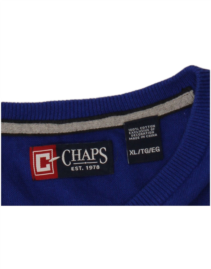 CHAPS Mens Vest Tank Top XL Blue Bumbac