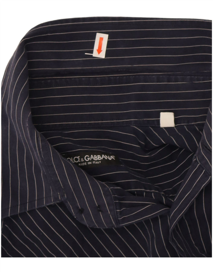 Cămașă pentru bărbați Dolce & Gabbana Mărimea 40 15 3/4 Mediu bleumarin cu dungi