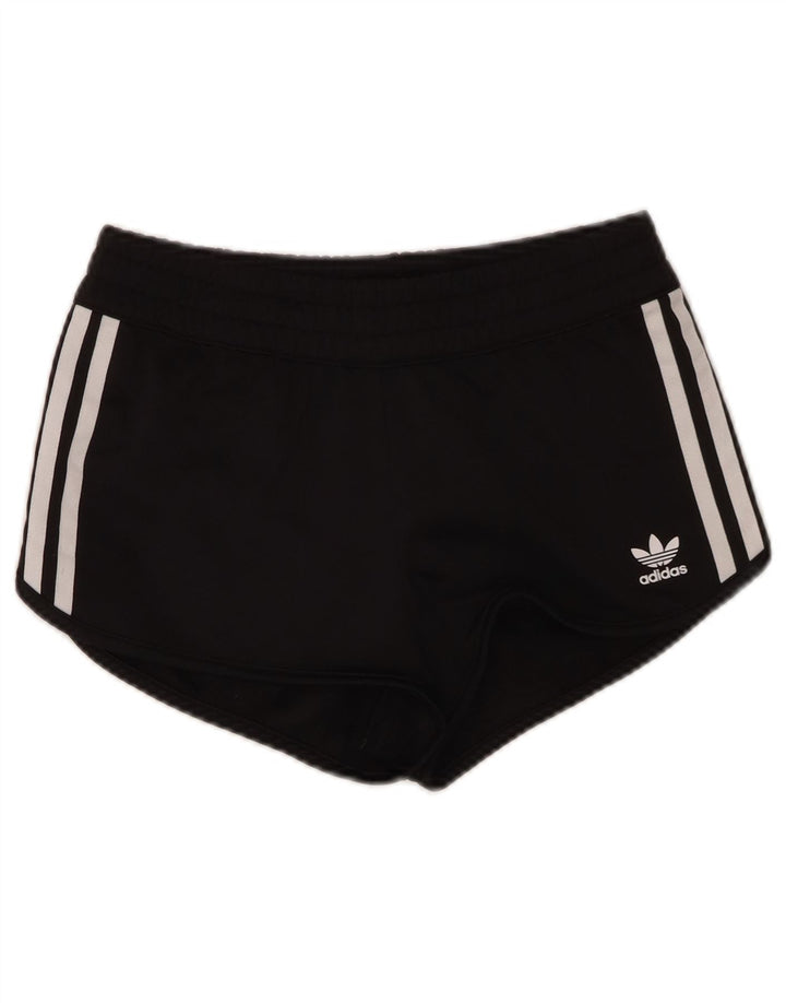 Pantaloni scurți sport Adidas pentru femei UK 10 Small Negru Poliester