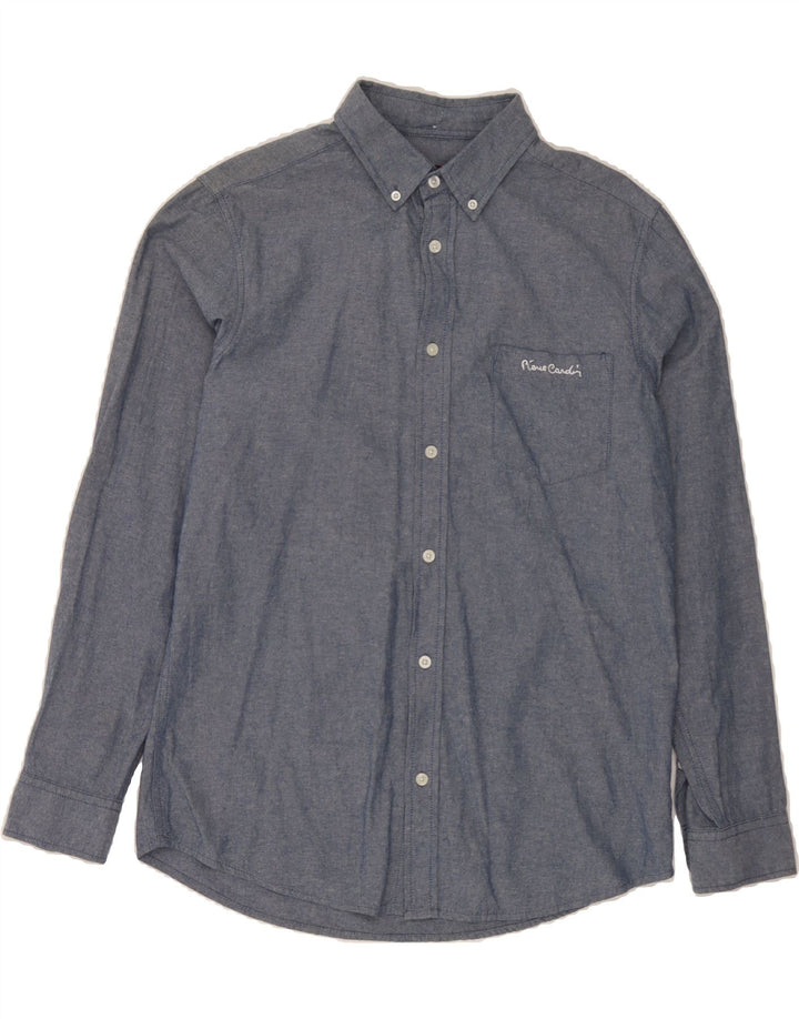 PIERRE CARDIN Mens Shirt Medium Blue Cotton Vintage Pierre Cardin and Second-Hand Pierre Cardin from Messina Hembry 